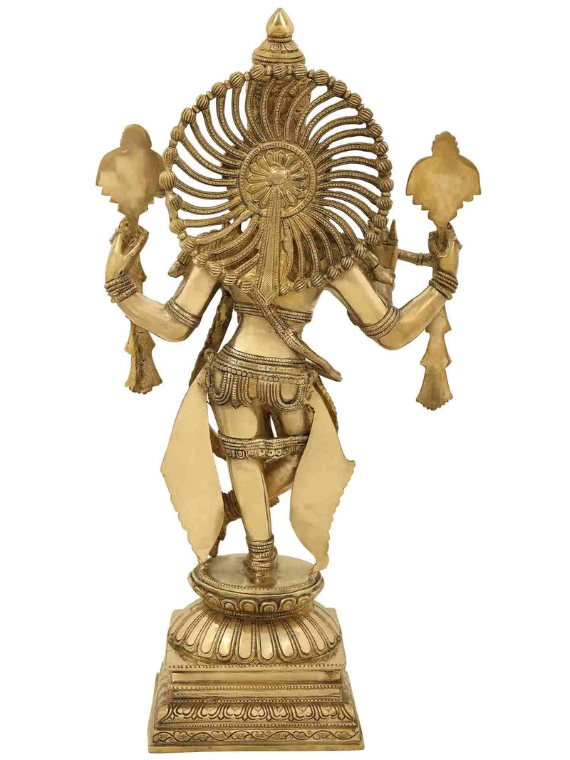 Handmade with natural Brass Statue of Fluting Krishna in His Glorious Avatar 24 Inches