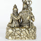 Small Superfine Shiva Parvati Brass Statue Seated in Blessing Gesture 3.5 inches