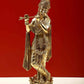 Brass statue of Lord Krishna playing flute on a lotus pedestal 17 inches