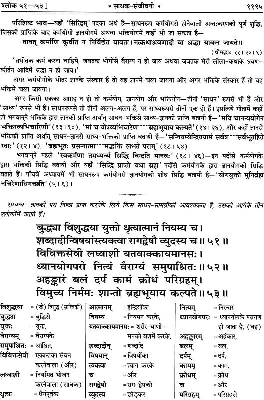 श्रीमद्भगवद् गीता (साधक हिन्दी टीका) Shrimad Bhagawad Gita (With Sadhaka Sanjeevani Commentary by Swami Ramsukhdas)