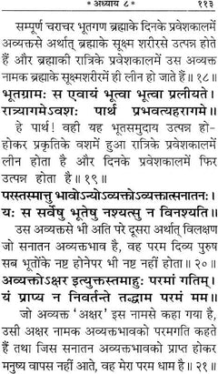 श्रीमद्भगवद्गीता पृष्ठ; श्लोक और व्याख्या पाठ, पेज क्रमांक नीचे