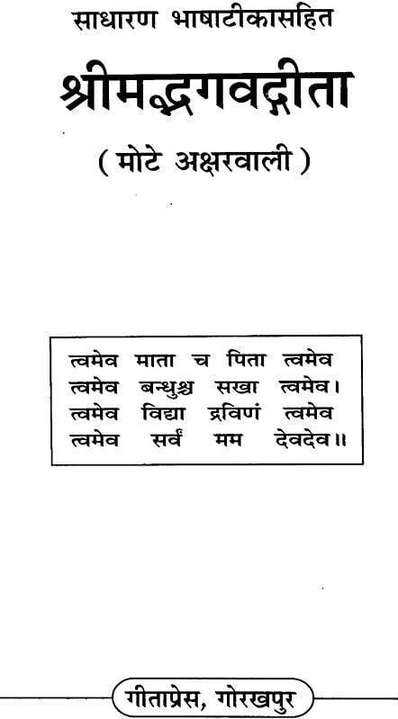 श्रीमद्भगवद्गीता: Srimad Bhagavad Gita (Text in Bold Letters) Craft Detail