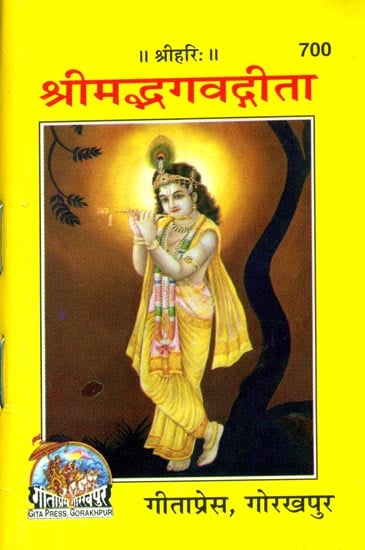 श्रीमद्भगवद्गीता पॉकेट साइज, कृष्ण की चित्रकला सहित चमकीला कवर