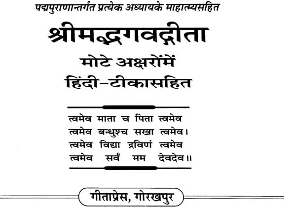 श्रीमद्भगवद्गीता माहात्म्यसहित: Gita with Mahatmya Craft Detail