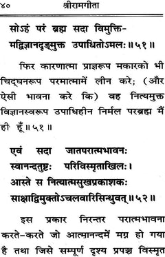 श्रीरामगीता पृष्ठ, संस्कृत श्लोक का अनुच्छेद और आगे की पंक्तियाँ