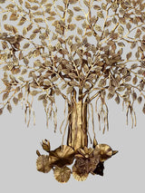 Majestic Brass Tree of Life Wall Art | Elegant Decorative Wall Hanging for Home & Office Décor (Height: 24 Inches)