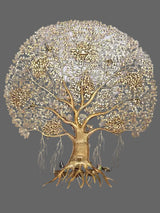 Large Brass Tree of Life Wall Art with Vibrant Inlay Work | Decorative Nature-Inspired Wall Hanging for Home & Office Décor (Height: 76 Inches)