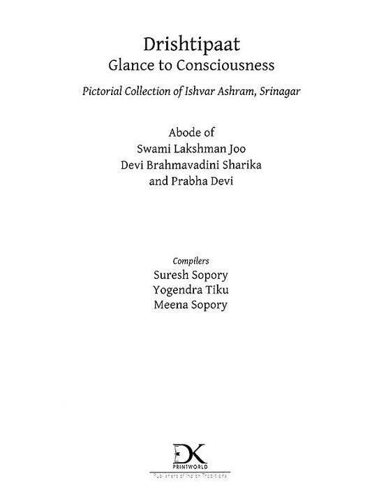 Drishtipaat Glance to Consciousness book title page with chapter details and publisher logo