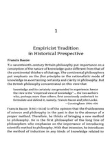 Page 1: “Empiricist Tradition in Historical Perspective” with Francis Bacon and text