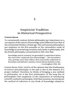 Page 1: “Empiricist Tradition in Historical Perspective” with Francis Bacon and text