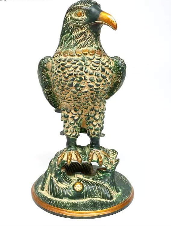 Brass Eagle Statue Showpiece (Height: 34.5 cm) Entryway Setting