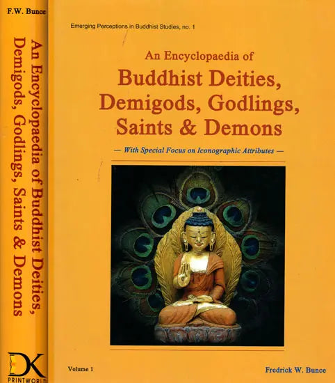 Book cover: An Encyclopaedia of Buddhist Deities… Vol. 1 with deity illustration