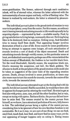 Aitareya Upaniṣad page with English paragraphs discussing puruṣa and ānanda