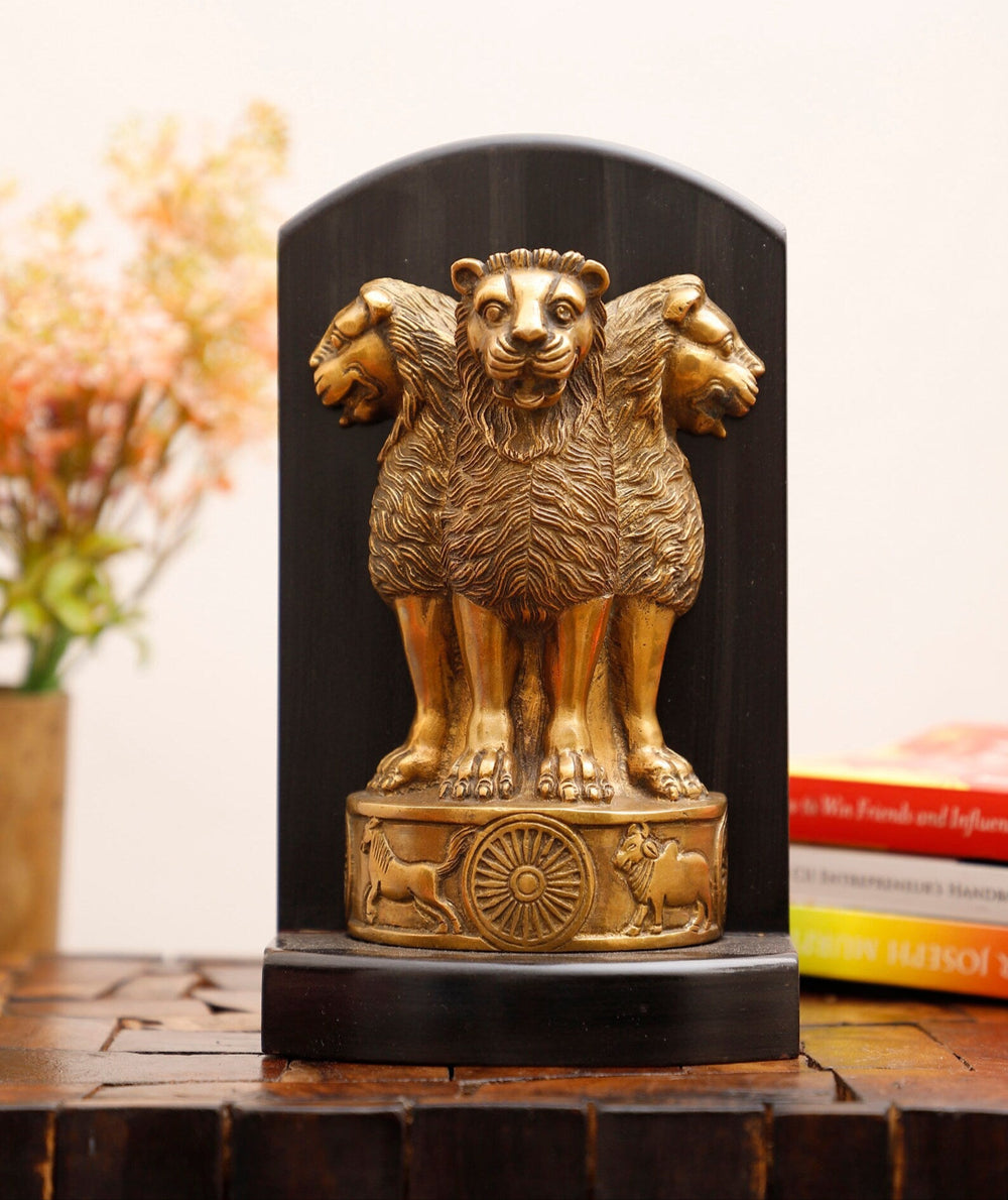 Brass Ashoka pillar Figurine (Height :9 Inches)