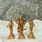 Set of 3 Handmade Panchaloha Lord Murugan with Valli Deivani Copper Idols 4 inches