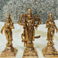 Set of 3 Handmade Panchaloha Lord Murugan with Valli Deivani Copper Idols 4 inches