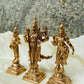 Set of 3 Handmade Panchaloha Lord Murugan with Valli Deivani Copper Idols 4 inches