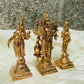 Set of 3 Handmade Panchaloha Lord Murugan with Valli Deivani Copper Idols 4 inches