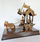 Brass Handcrafted Arjuna Rath Krishna Sculpture – Copper-Coated Brass with Crystal Detailing (Height:14 Inches)