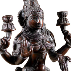 Handmade Brass Goddess Lakshmi Statue – A Timeless Symbol of Prosperity & Grace (Height: 12 Inches)