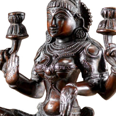 Handmade Brass Goddess Lakshmi Statue – A Timeless Symbol of Prosperity & Grace (Height: 12 Inches)