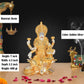 Resin Lakshmi Idol with Plating of golden silver (Height: 7 Inch)