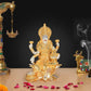 Resin Lakshmi Idol with Plating of golden silver (Height: 7 Inch)
