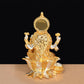 Resin Lakshmi Idol with Plating of golden silver (Height: 7 Inch)