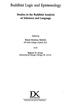 Buddhist Logic and Epistemology title page layout with subtitle and editors’ names
