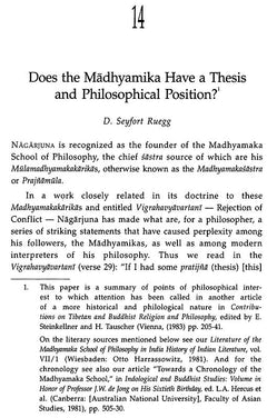 Chapter page titled “Does the Madhyamika Have a Thesis and Philosophical Position?”