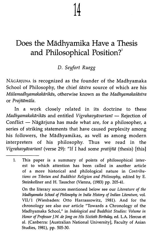 Chapter page titled “Does the Madhyamika Have a Thesis and Philosophical Position?”