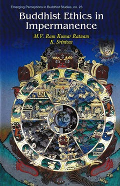 Buddhist Ethics in Impermanence book cover with title text and ornate mandala artwork