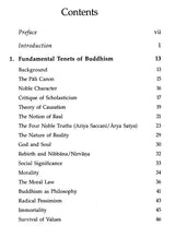 Contents page listing Preface, Introduction, and Buddhist tenets with page numbers