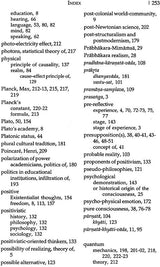 Index page 253 listing terms like photo-electric effect, photons, and causality