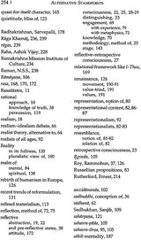 Index page 254 listing terms including Reality, reason, and representative consciousness