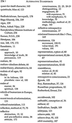 Index page 254 listing terms including Reality, reason, and representative consciousness
