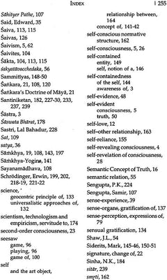 Index page 255 with entries such as Saiva, Sankara, and semantic concept of truth