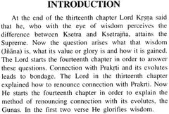INTRODUCTION page text on wisdom (Jnana) and the start of the fourteenth chapter