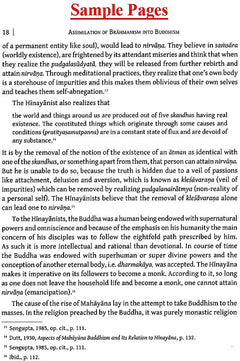 Sample pages: Assimilation of Brahmanism into Buddhism book text on paper