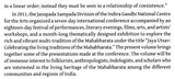 Book page text about a seven-day international conference and festival performances