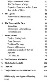 Contents page with chapters on Māyā, Upadhi, subtle bodies, and meditation