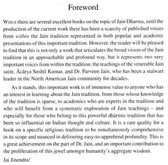 Foreword page with heading 'Foreword' and paragraphs about Jain Dharma voices