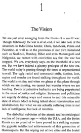 Page 1 titled 'The Vision' with opening paragraphs about the postwar world
