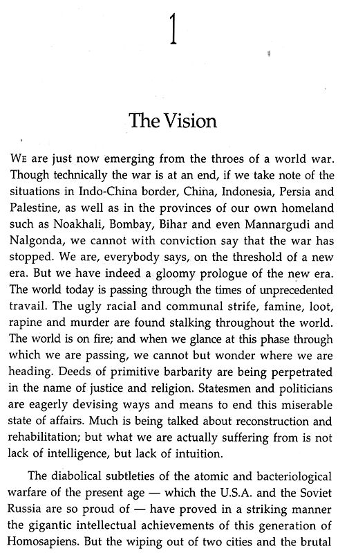 Page 1 titled 'The Vision' with opening paragraphs about the postwar world