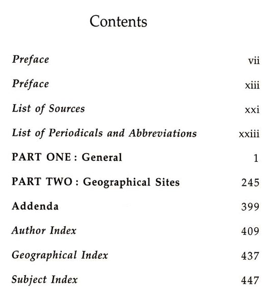Book contents page listing Preface, List of Sources, and Part One: General