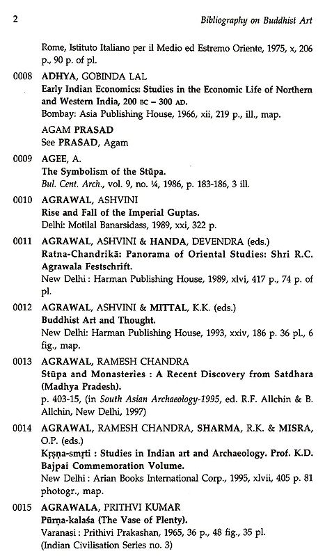 Bibliography entries page with numbered items and author names under “Bibliography on Buddhist Art”