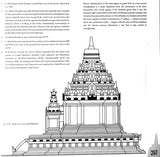 Line drawing of a stepped temple (Candi Mendut) side view with labels