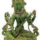 Brass Idol of Seated Chaturbhujadharini Saraswati in Nepalese Iconography 12 inches