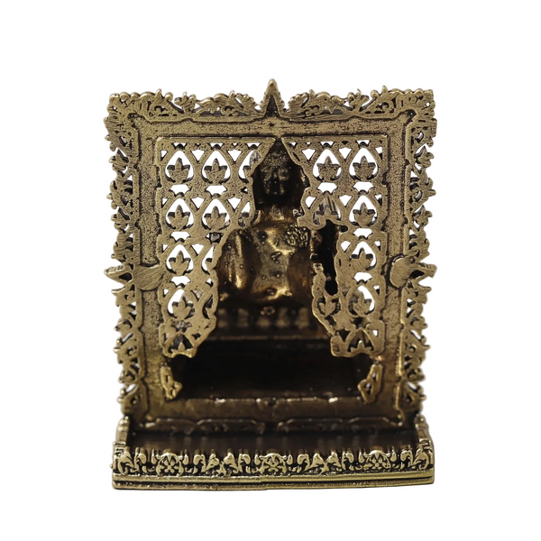 Superfine Brass Buddha Panel – Suitable for Car Dashboard with Fine Detailing (Height:3 Inches) Study Setting