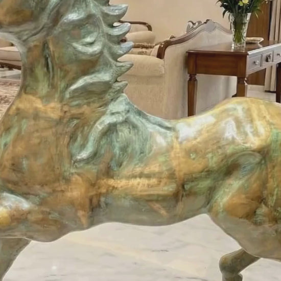 AONA Brass Big Running Horse Statue (Height :60 Inches)